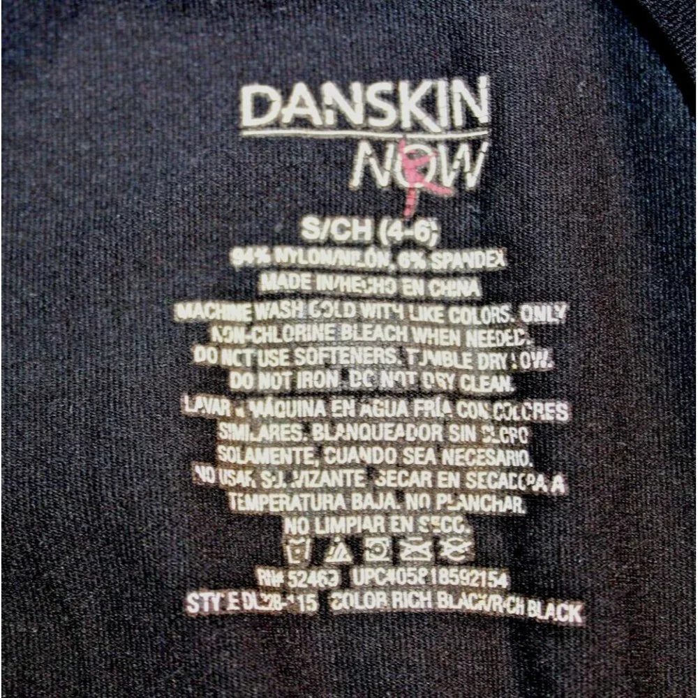 Womens Danskin Now Cropped Capri High Waist Leggings Small 4-6 Black Activewear - Picture 2 of 5